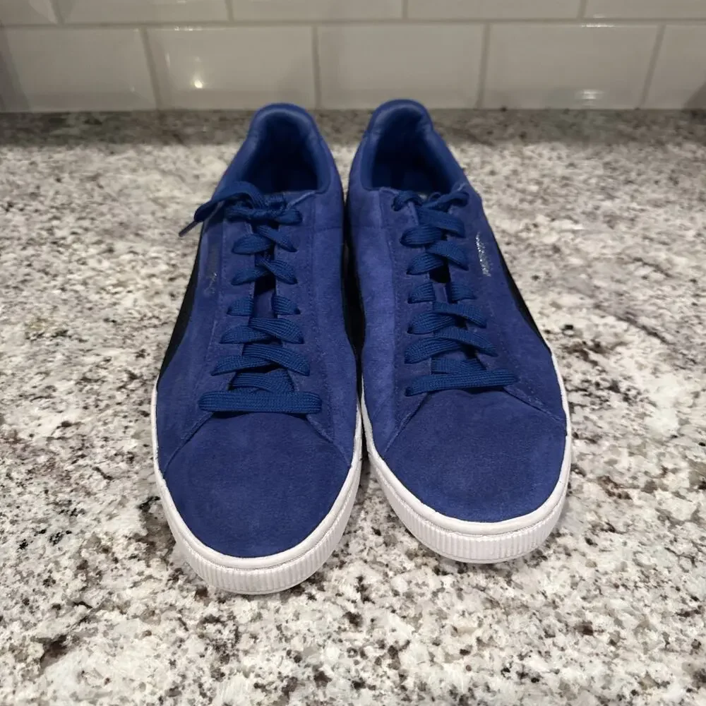 PUMA Suede Classic 363242-01 Blue/Black Suede Low Top Lace-Up Sneaker Mens Sz 11